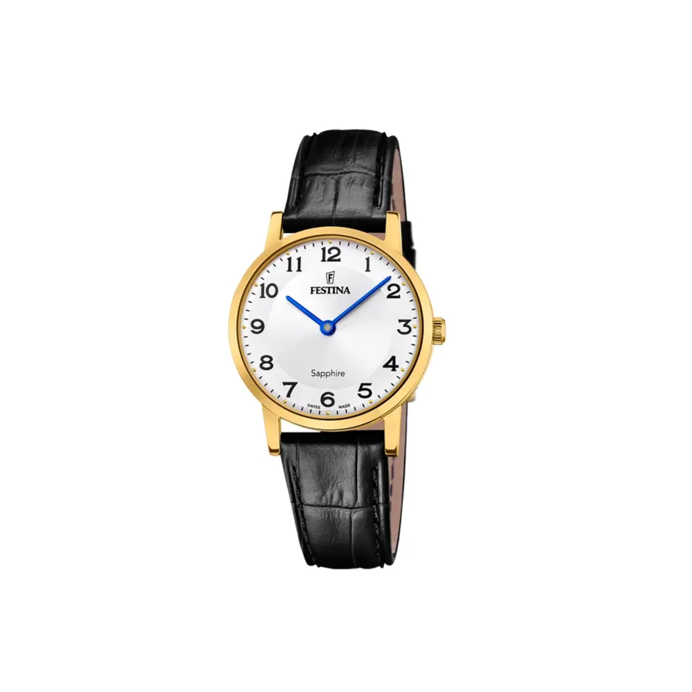 Festina ure Festina Swiss Made F20017/5 | Dame Dameure Med Rem | Dameure I Gulddouble