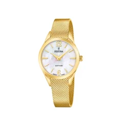 Festina ure Festina Swiss Made Grace F20077/1 | Dame Dameure Med Lænke | Dameure I Gulddouble