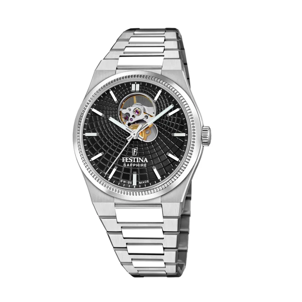 Festina ure Festina Swiss Made Rivé Automatic F20053/4 | Herreure Med Lænke | Herreure I Stål