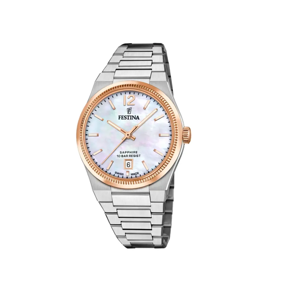 Festina ure Festina Swiss Made Rivé F20066/1 | Dame Dameure Med Lænke | Dameure I Stål