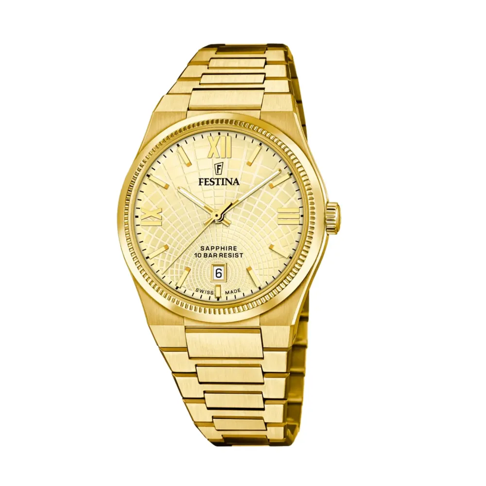 Festina ure Festina Swiss Made Rivé F20057/2 | Herreure Med Lænke | Herreure I Stål