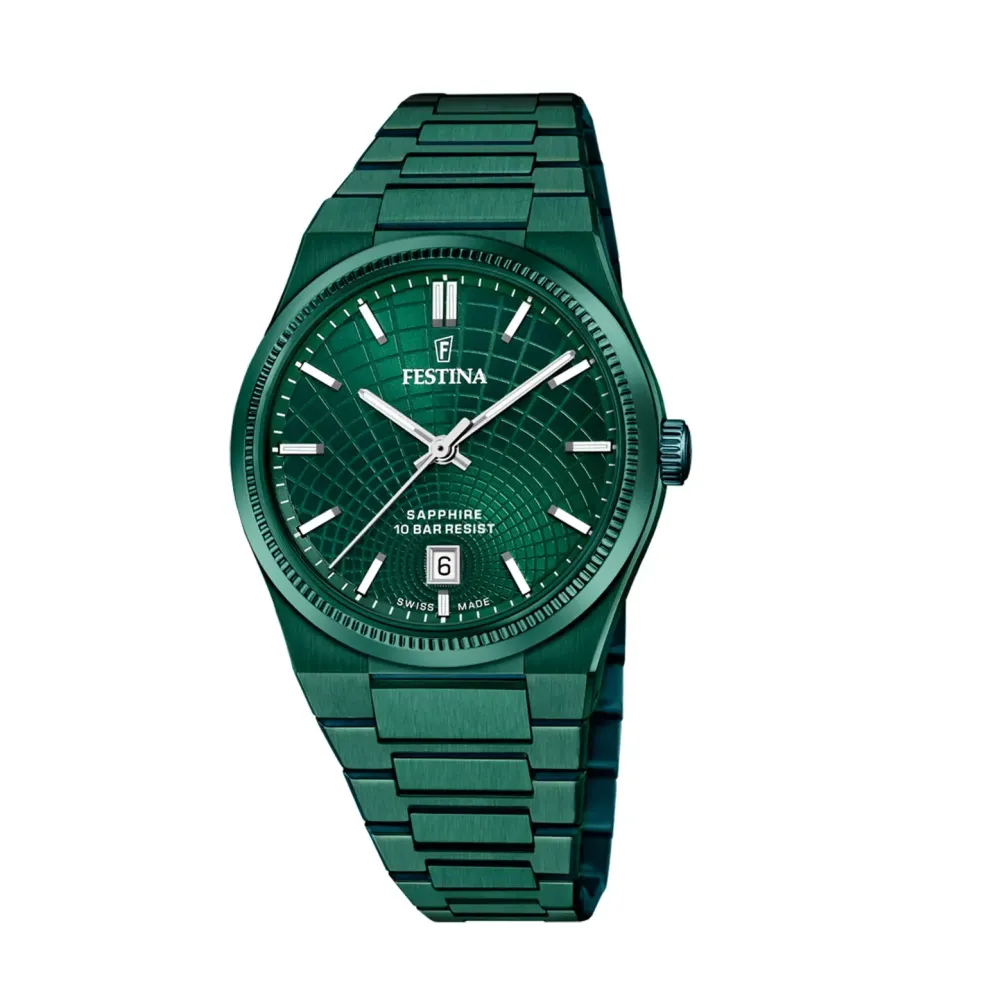 Festina ure Festina Swiss Made Rivé F20079/1 | Herreure I Stål | Herreure Med Lænke