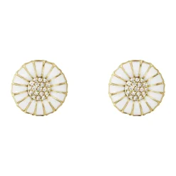 Georg Jensen Daisy øreringe m/diamanter 10010537 | Øreringe | Forgyldte Sølvsmykker