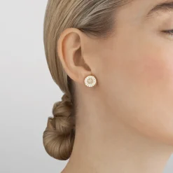 Georg Jensen Daisy øreringe m/diamanter 10010537 | Øreringe | Forgyldte Sølvsmykker