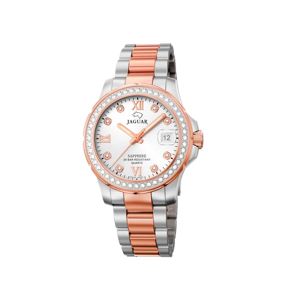 Jaguar ure Jaguar Lady Diver J894/1 | Dame Dameure Med Lænke | Dameure I Bicolor