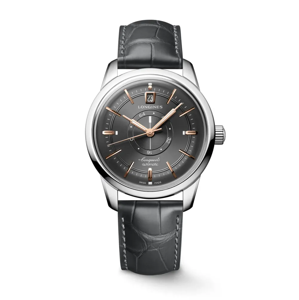 Longines Conquest Heritage 38mm L1.648.4.62.2 | Herreure Med Rem | Herreure I Stål