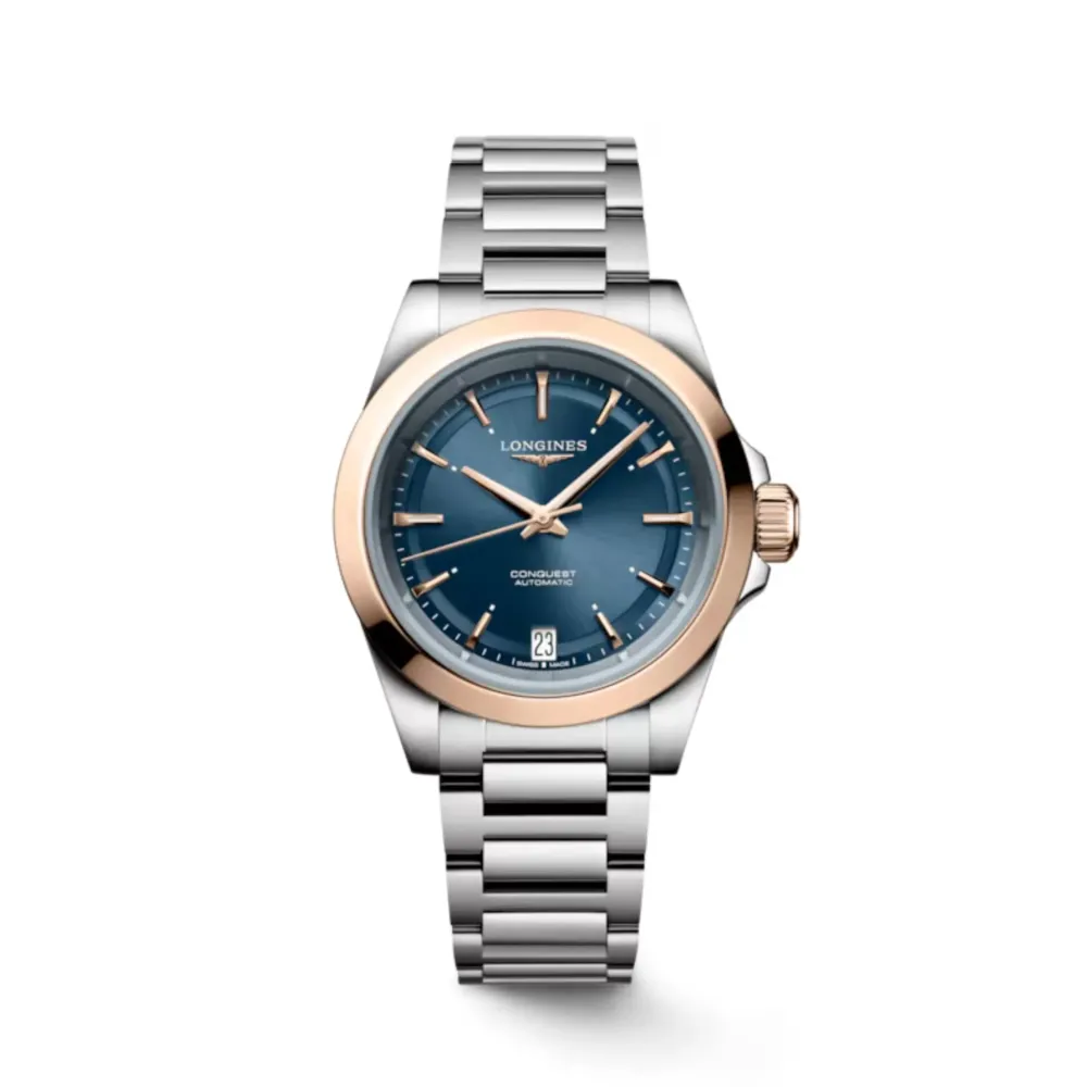 Longines Conquest 34mm L3.430.5.92.6 | Dame Dameure Med Lænke | Dameure I Bicolor