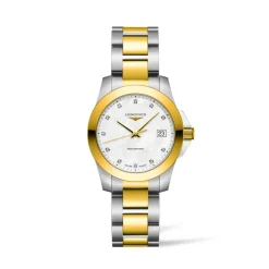 Longines Conquest 34mm L3.377.3.87.7 | Dame Dameure Med Lænke | Dameure I Bicolor