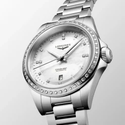 Longines Conquest 30mm L3.320.0.87.6 | Dame Dameure Med Lænke | Dameure I Stål
