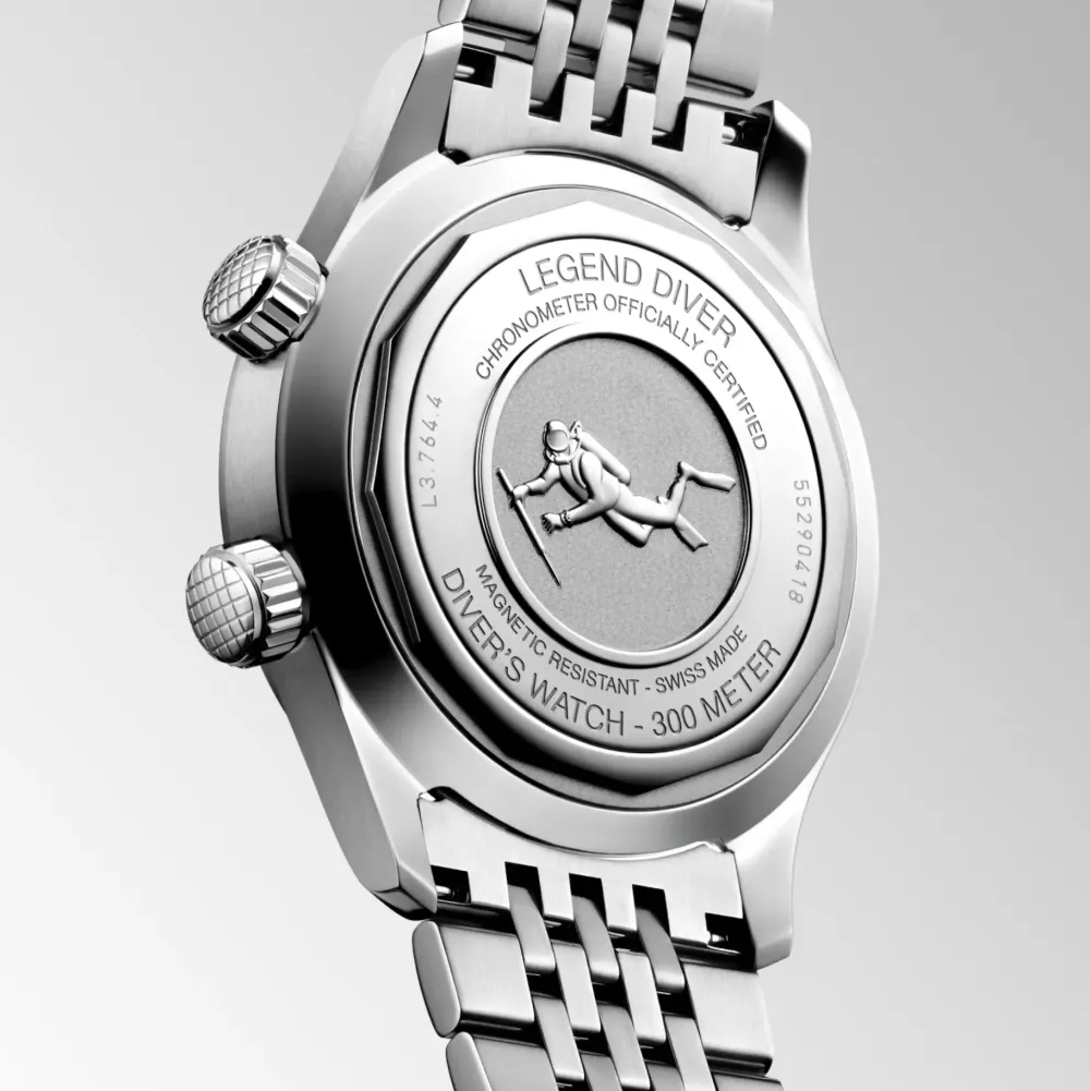 Longines Heritage Legend Diver 39mm L3.764.4.90.7 | Herreure Med Lænke | Herreure I Stål
