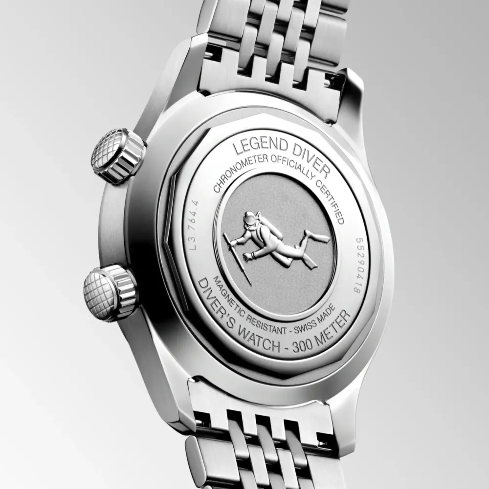 Longines Heritage Legend Diver 39mm L3.764.4.96.6 | Herreure Med Lænke | Herreure I Stål