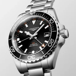 Longines HydroConquest GMT 41mm L3.790.4.56.6 | Herreure Med Lænke | Herreure I Stål