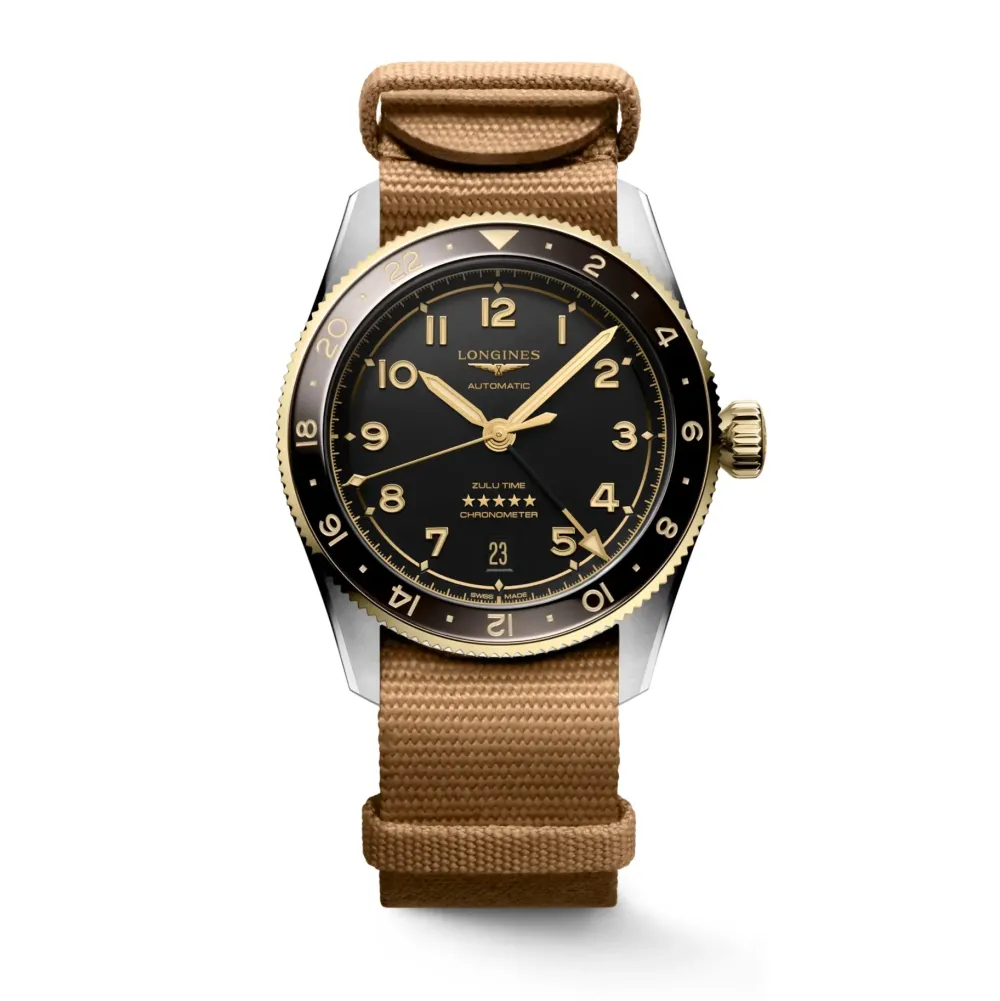 Longines Spirit Zulu Time 39mm L3.802.5.53.9 | Herreure Med Rem | Herreure I Bicolor