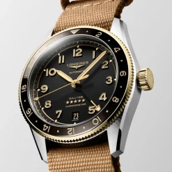 Longines Spirit Zulu Time 39mm L3.802.5.53.9 | Herreure Med Rem | Herreure I Bicolor
