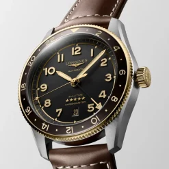 Longines Spirit Zulu Time 42mm L3.812.5.53.2 | Herreure Med Rem | Herreure I Stål