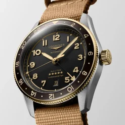 Longines Spirit Zulu Time 42mm L3.812.5.53.9 | Herreure Med Rem | Herreure I Bicolor