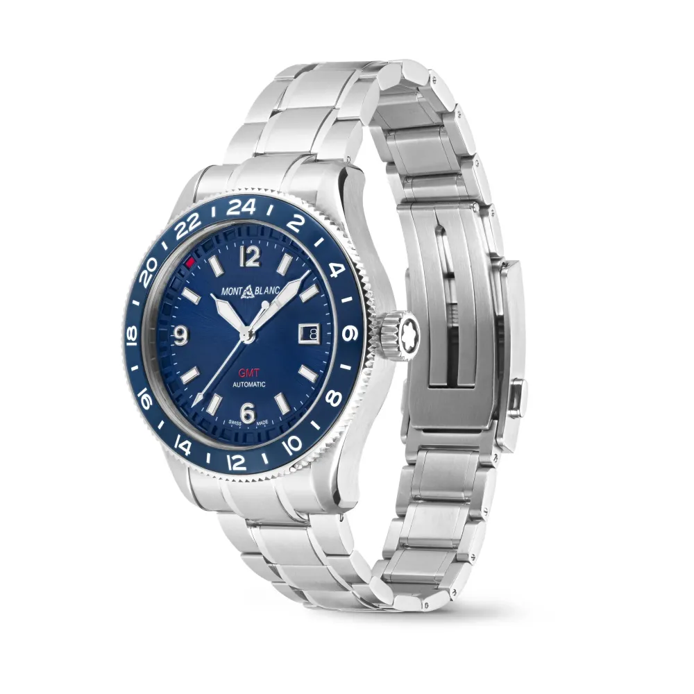 Mont Blanc 1858 GMT 42mm 129616 | Herreure Med Lænke | Herreure I Stål