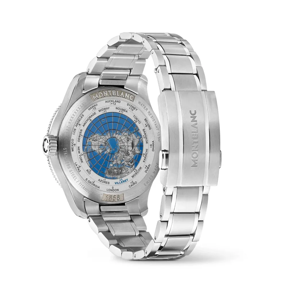 Mont Blanc 1858 GMT 42mm 129616 | Herreure Med Lænke | Herreure I Stål
