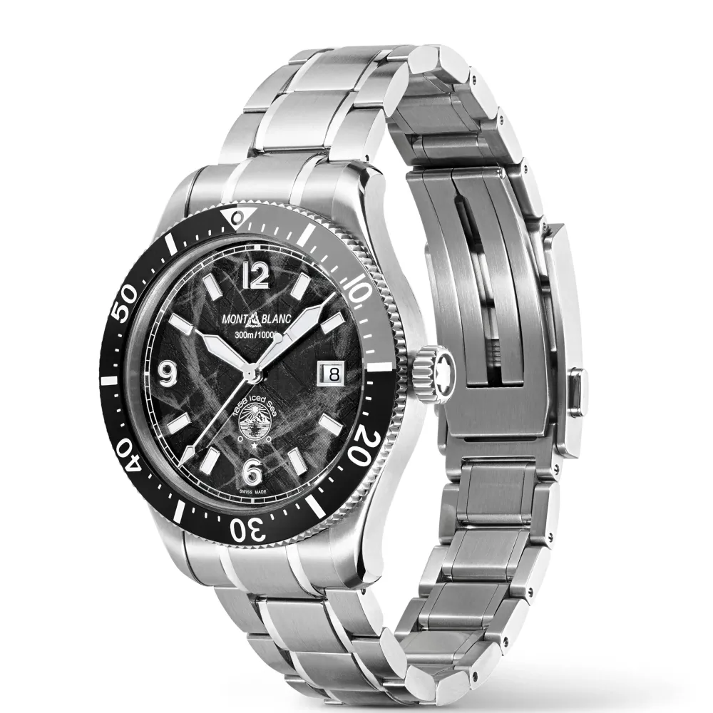 Mont Blanc 1858 Iced Sea Automatic 41mm 129371 | Herreure Med Lænke | Herreure I Stål