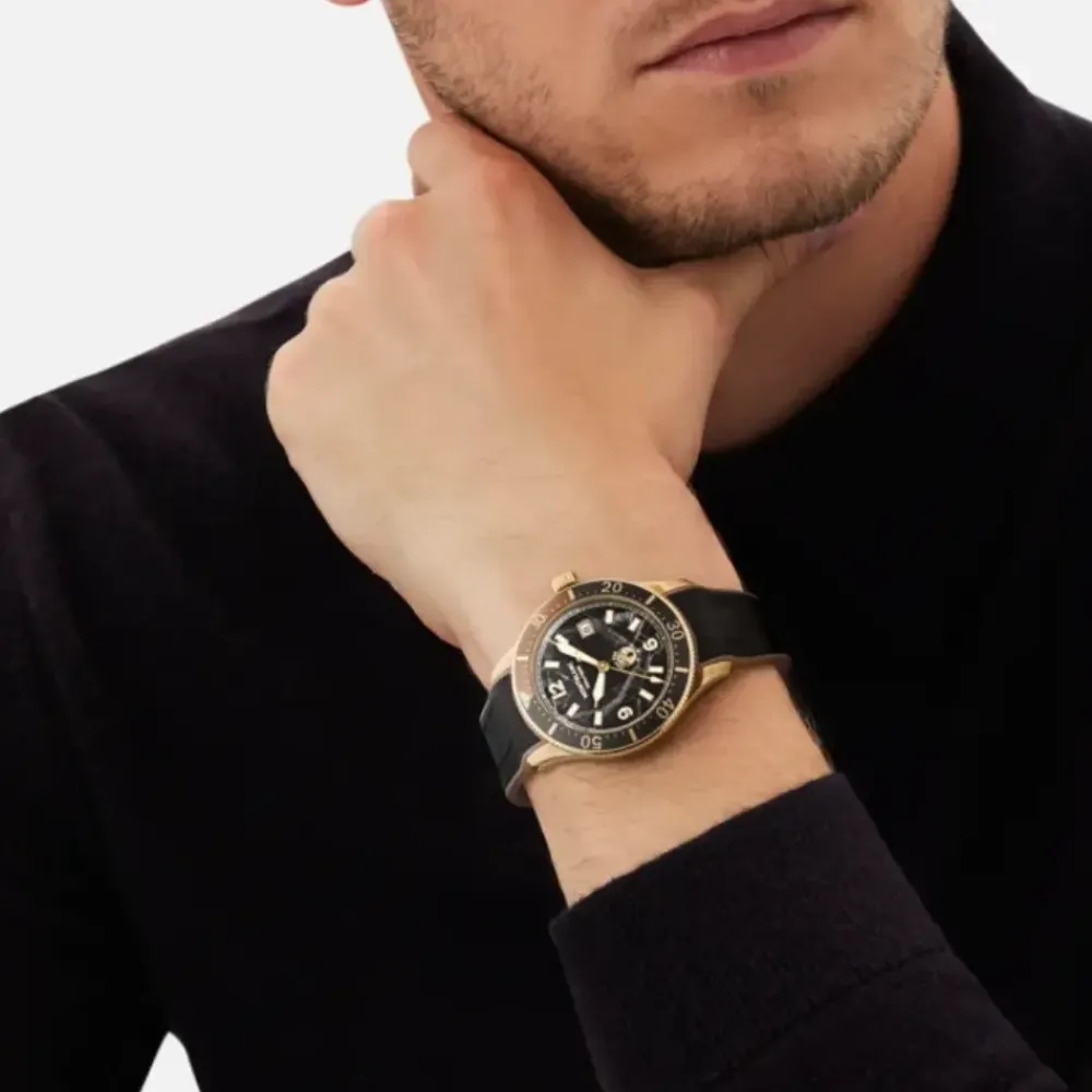 Mont Blanc 1858 Iced Sea Automatic 41mm 133300 | Herreure Med Rem | Herreure I Gulddouble