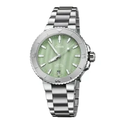 Oris ure Oris Aquis Date 36,5mm 733 7770 4157MB | Dame Dameure Med Lænke | Dameure I Stål