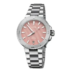 Oris ure Oris Aquis Date 36,5mm 733 7770 4158MB | Dame Dameure Med Lænke | Dameure I Stål