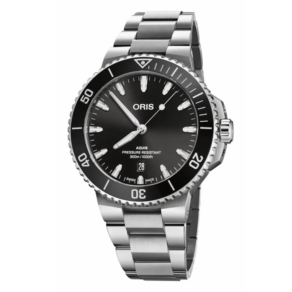 Oris ure Oris Aquis Date 43,5mm 733 7789 4154MB | Herreure Med Lænke | Herreure I Stål