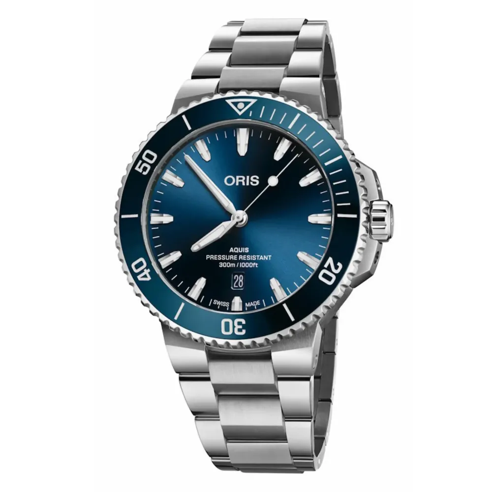 Oris ure Oris Aquis Date 43,5mm 733 7789 4135MB | Herreure Med Lænke | Herreure I Stål