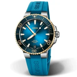 Oris ure Oris Aquis Date 41,5mm 400 7769 6355RS | Herreure Med Rem | Herreure I Bicolor