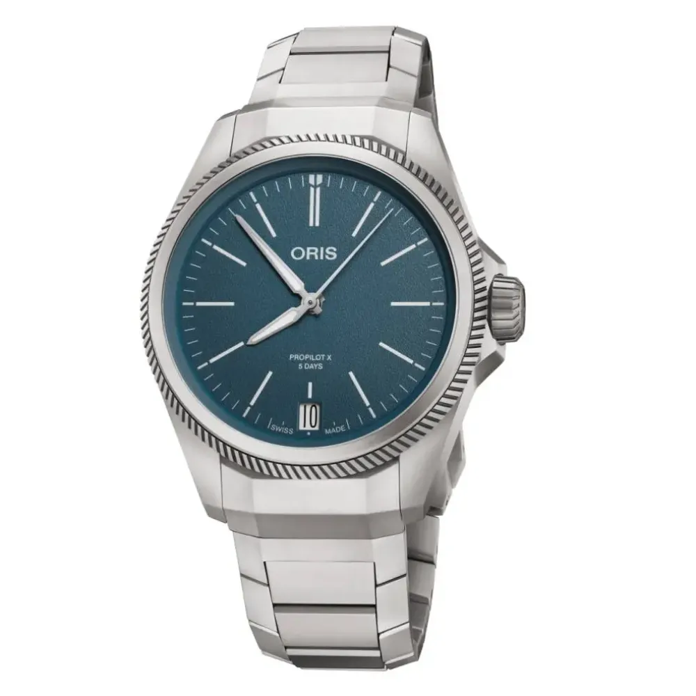 Oris ure Oris ProPilot X 39mm 400 7778 7155MB | Herreure Med Lænke | Herreure I Titanium