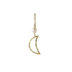 STINE A Jewelry Big Bella Moon with Pearl ørering 1282-02 | Øreringe | Forgyldte Sølvsmykker
