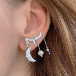 STINE A Jewelry Big Dot Bella Moon ørering 1307-00-Blue | Øreringe | Sølvsmykker