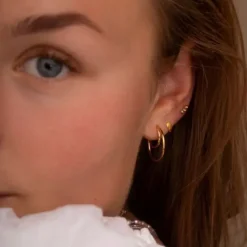 STINE A Jewelry Double Creol ørering 1136-02 | Øreringe | Forgyldte Sølvsmykker
