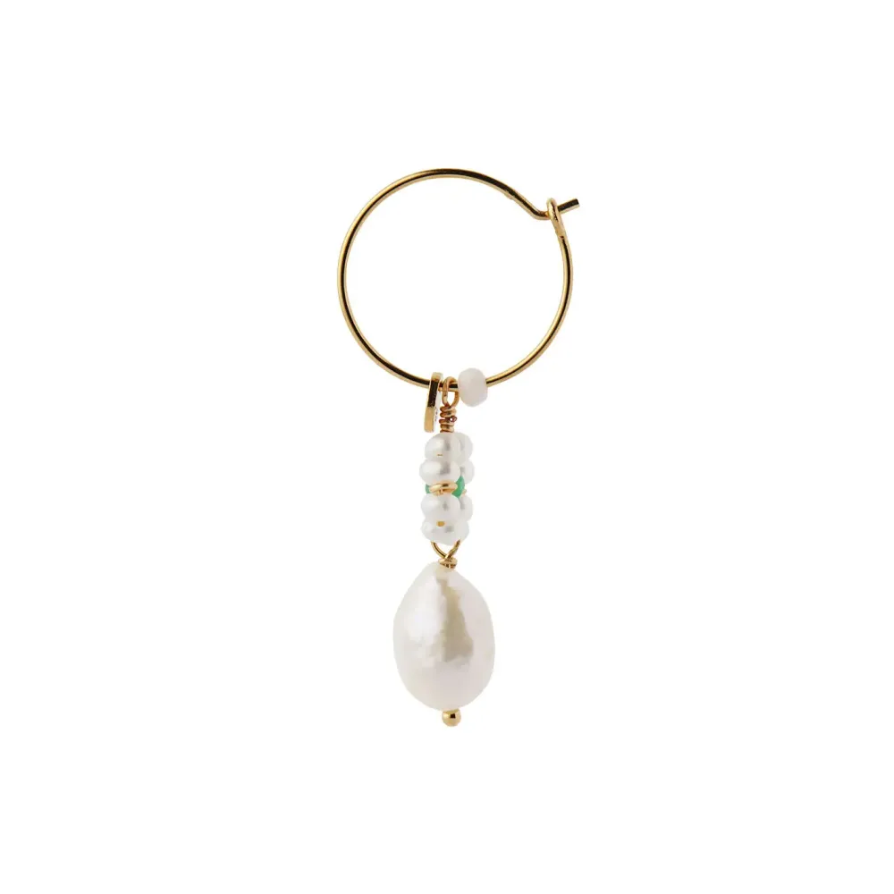 STINE A Jewelry Heavenly Flower Pearl ørering 1298-02 | Øreringe | Forgyldte Sølvsmykker