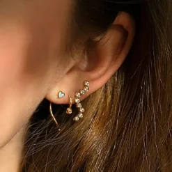 STINE A Jewelry Love Heart ørering 1181-02-Lightblue | Øreringe | Forgyldte Sølvsmykker