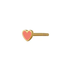 STINE A Jewelry Petit Love Heart ørering 1181-02-CORAL | Øreringe | Forgyldte Sølvsmykker