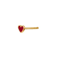 STINE A Jewelry Petit Love Heart ørering 1181-02-Burgundy | Øreringe | Forgyldte Sølvsmykker
