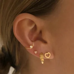 STINE A Jewelry Petit Open Heart ørering 1261-02 | Øreringe | Forgyldte Sølvsmykker
