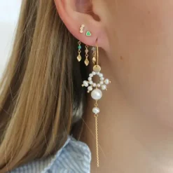 STINE A Jewelry Three Dots ørering 1004-02 | Øreringe | Forgyldte Sølvsmykker