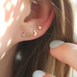 STINE A Jewelry Tout Petit Bella Moon ørering 1280-02 | Øreringe | Forgyldte Sølvsmykker