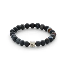 Alexander Lynggaard smykker Alexander Lynggaard ColorUp Striped Agate 8mm C00400| Herresmykker|Sølvsmykker