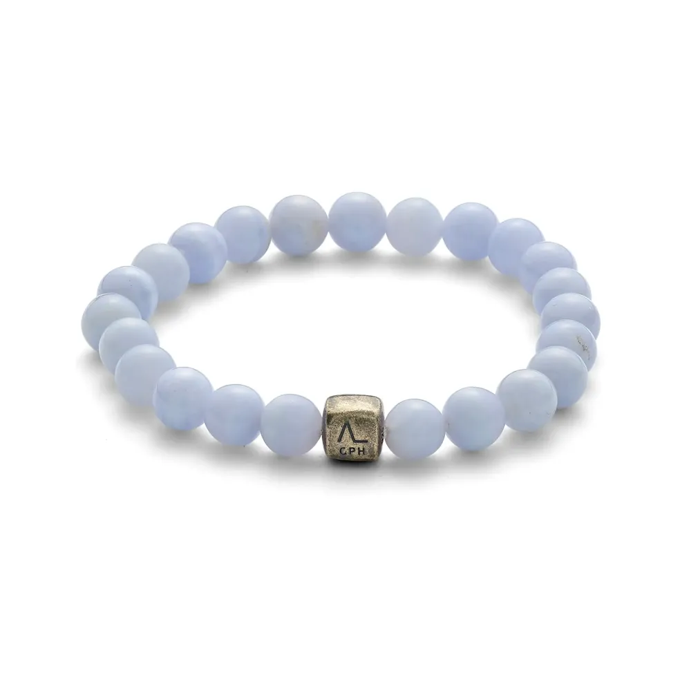 Alexander Lynggaard smykker Alexander Lynggaard ColorUp Blue Lace Agate 8mm C00270| Herresmykker|Armbånd