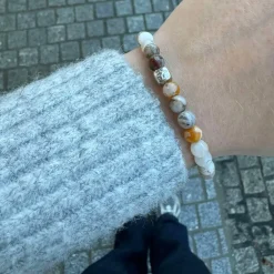 Alexander Lynggaard smykker Alexander Lynggaard ColorUp Bamboo Leaf Agate 6mm C00870| Herresmykker|Armbånd
