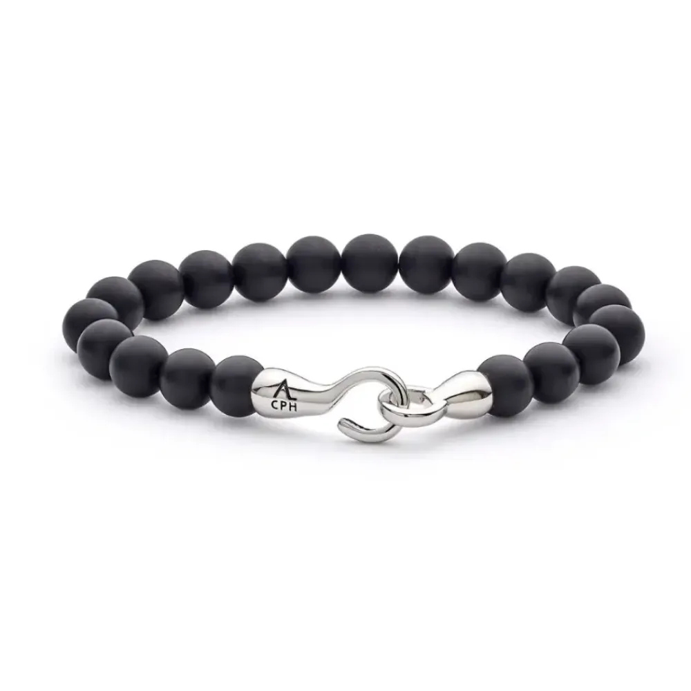 Alexander Lynggaard smykker Alexander Lynggaard Onyx Matte with Hook 8mm F00060| Herresmykker|Armbånd