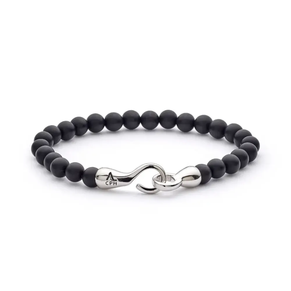 Alexander Lynggaard Onyx Matte with Hook 6mm F00050| Herresmykker|Armbånd