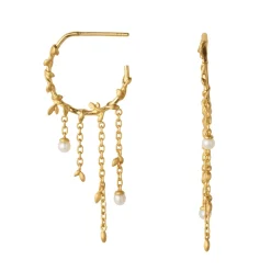 byBiehl smykker ByBiehl Jungle Ivy Hoops Pearl øreringe 4-3108P-GP| Forgyldte Sølvsmykker|Øreringe