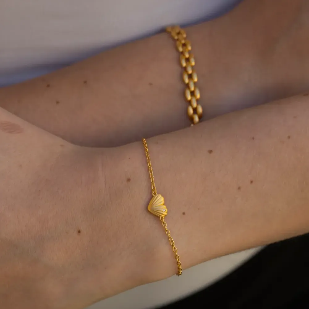 byBiehl smykker ByBiehl Just Love One Heart armbånd 2-4502-GP| Forgyldte Sølvsmykker|Armbånd