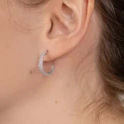 byBiehl smykker ByBiehl Ocean Flow Sparkle Hoops Medium øreringe 4-4206A-R| Sølvsmykker|Øreringe