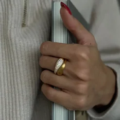 byBiehl smykker ByBiehl Ocean Flow Sparkle ring 5-4202A-GP| Forgyldte Sølvsmykker|Ringe