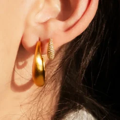 byBiehl smykker ByBiehl Ocean Flow Sparkle Hoops Small øreringe 4-4204-GP| Forgyldte Sølvsmykker|Øreringe